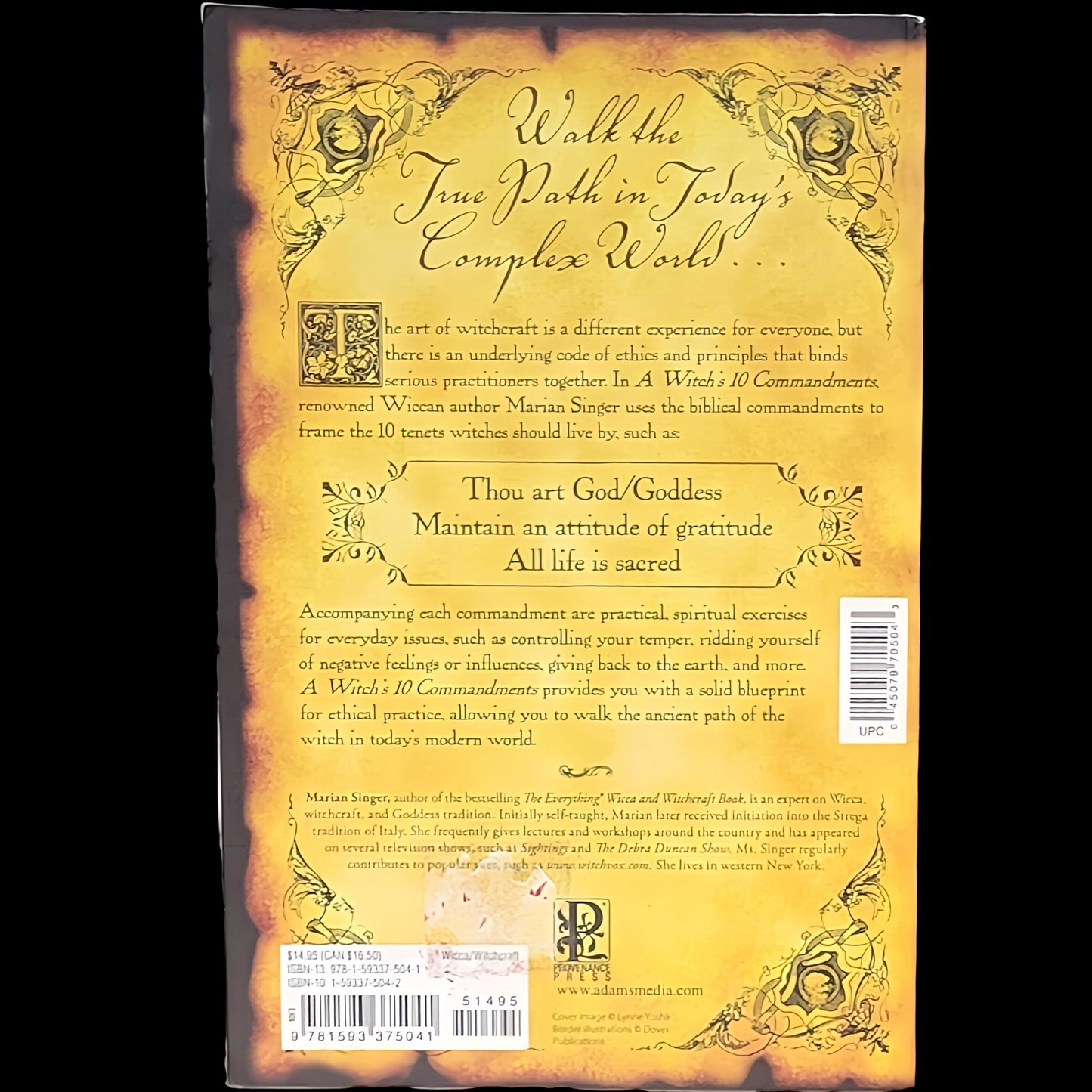 (Pre-Loved) A Witch's Commandments: Magickal Guidelines for Everyday Life by Marian Singer