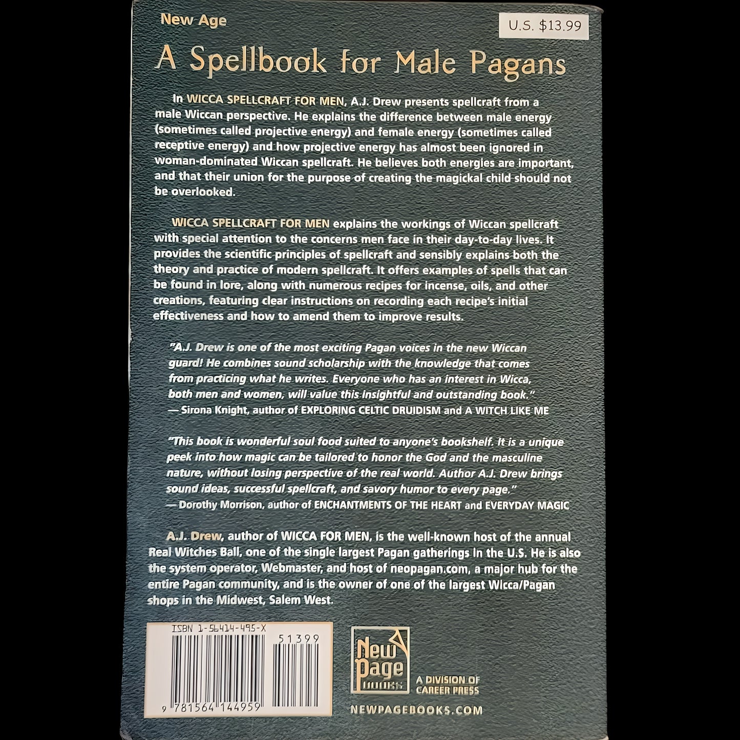 (Pre-Loved) Wicca Spellcraft For Men: A Spellbook For Male Pagans by AJ Drew